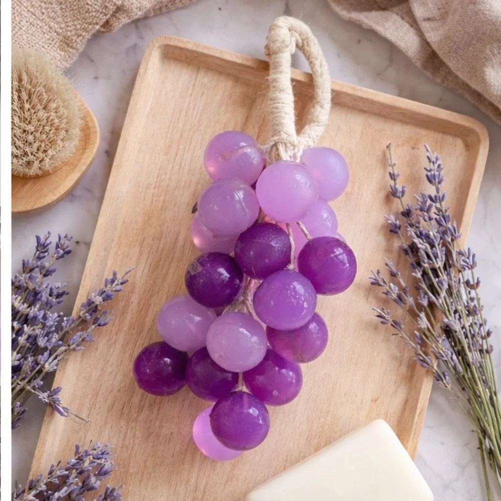 Purple Decor Lavender Grape Vine Soap Natural Handmade Organic Essential Oils - Picture 2 of 3